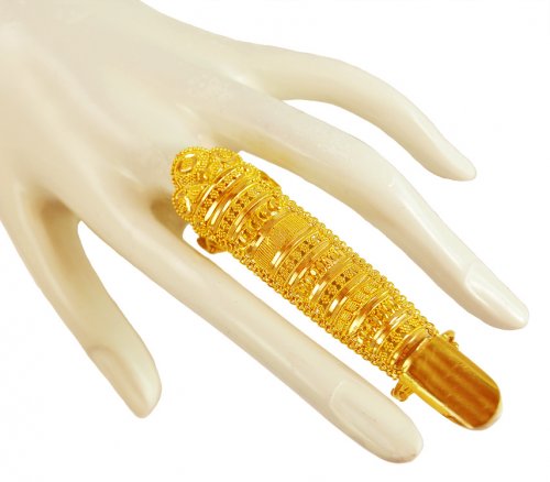 22Kt Gold Dual Ring with Nail 