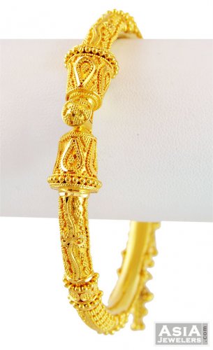 22k Beautiful Pipe Kada - AjBa58958 - 22k gold pipe kada, designed ...