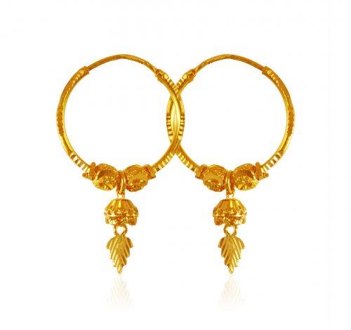 22 Karat Gold Hoop Earrings - AjEr63660 - 22K Gold Hoop earrings are ...