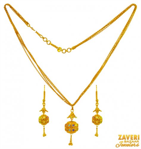 22Karat Gold  Fancy Necklace Set 