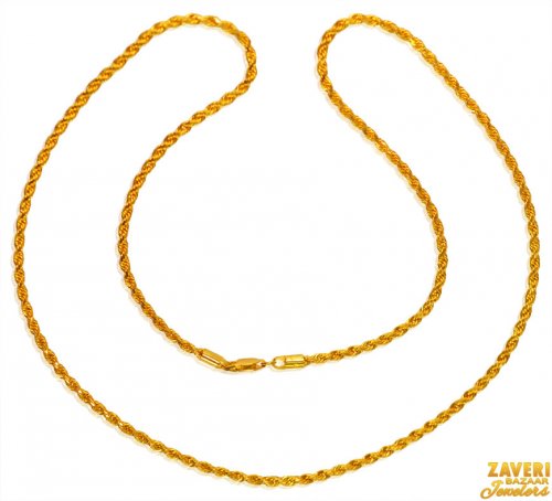 22K Yellow Gold Rope Chain 