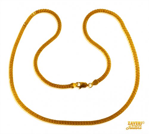 Flat Chain 22 Kt Gold (18 In) 