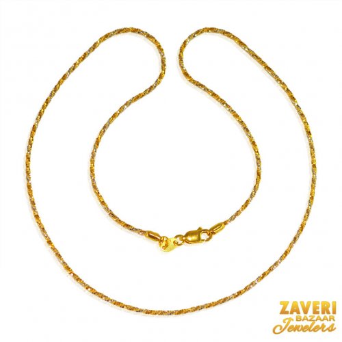 22Kt Gold Two Tone Ladies Chain 