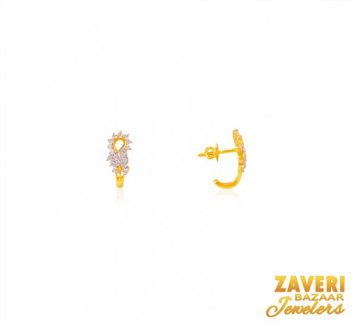 22k Gold CZ Earring 