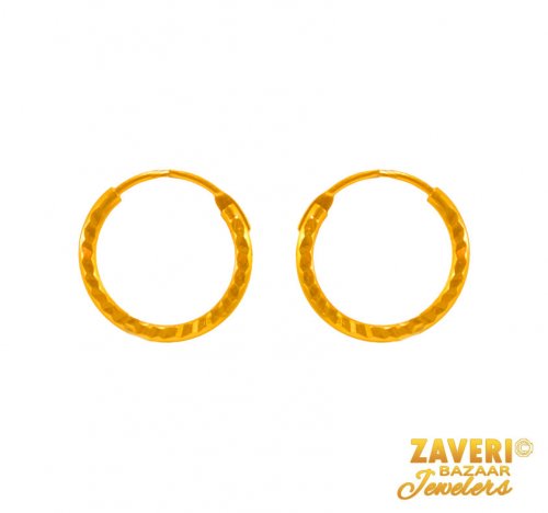 22 kt Plain Gold Hoop Earrings  