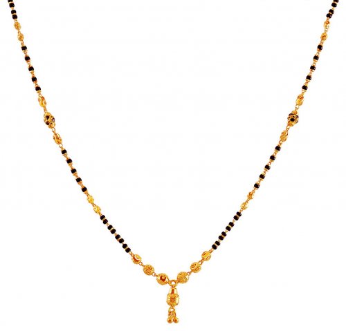 22k Fancy Ball Mangalsutra Chain - AjCh60420 - 22k Gold Mangalsutra ...