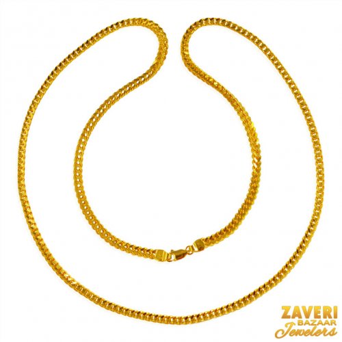 22KT Gold Fox Tail Chain (24 Inch) 