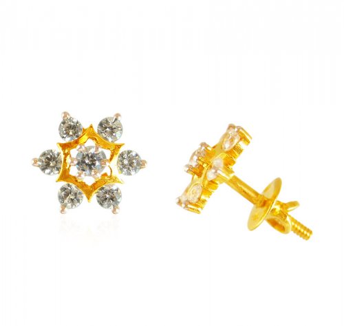 22kt Gold Earrings with CZ 