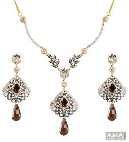 Elegant Colored Stones Necklace Set 