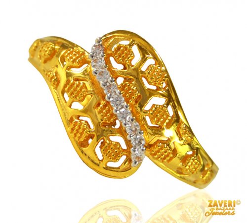 22K Gold Fancy Signity Ring 