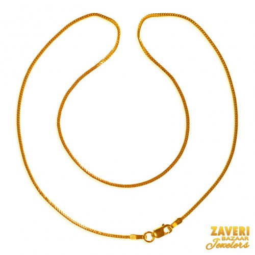 Box Chain in 22kt gold (16 inches) 