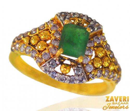22kt Gold Multicolor Stone Ring 