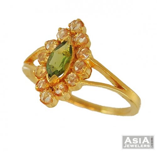 Gold stone ring 