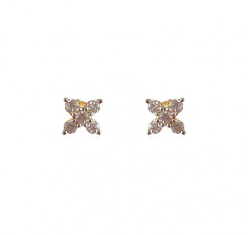 18K Yellow Gold Diamond Earrings 