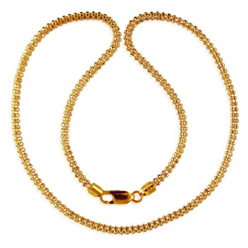 22KT Gold Two Tone Chain (18 In) 