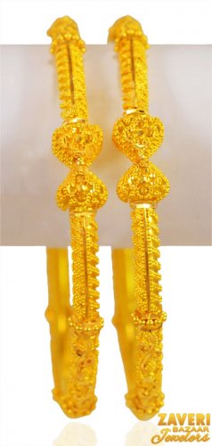 22K Gold Fancy Bangles (pair) 