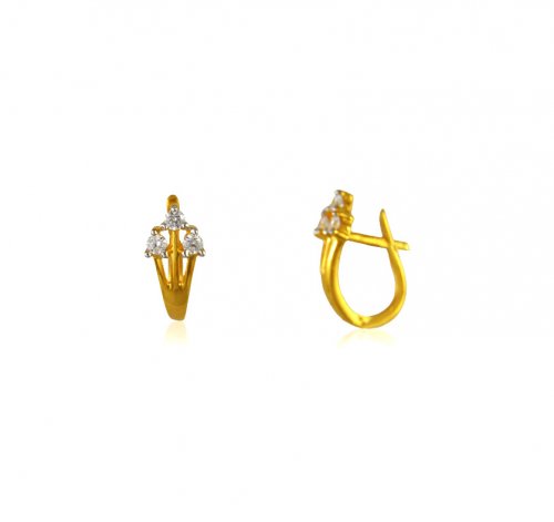 Fancy Clip On Gold Earrings 