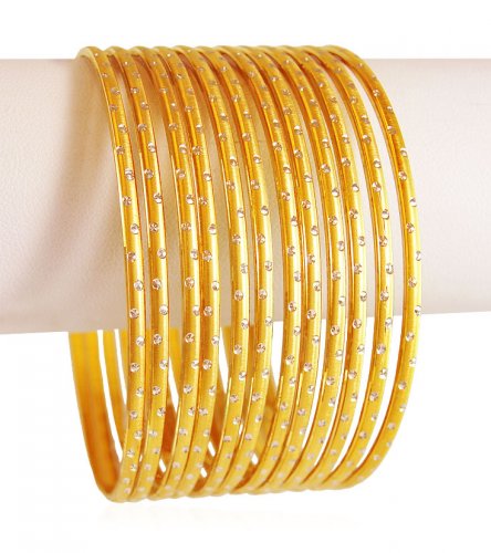 22K Gold Laser Rhodium Bangles (4) 