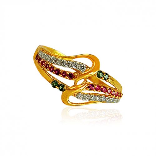 22karat Gold Ring with Ruby and Emerald for Ladies. 