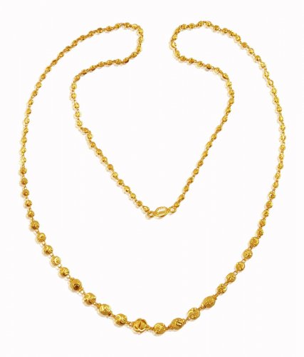 24 Inch 22K Gold Chain - AjCh59472 - 22K Gold Chain with designer balls ...