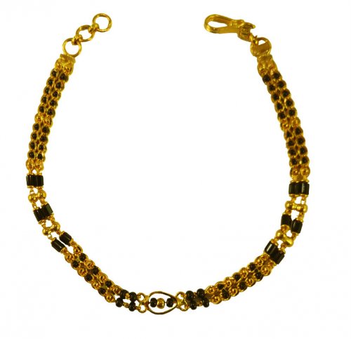 22K Gold Black Beads Bracelet  