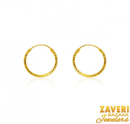 22K Gold Hoop Earrings  