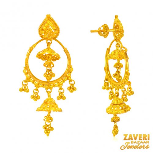 22 Kt Gold Chand bali Earrings 