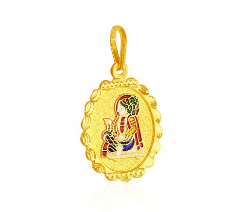 Gold Swami Narayan Pendant 
