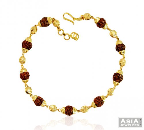 Gold Plated Modern Rudraksha Bracelet  Japam