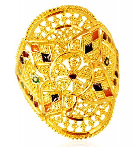 Meenakari 22K Gold Ring 