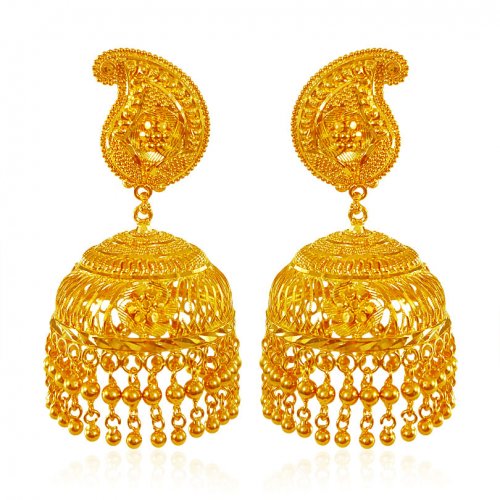 22kt Gold Long Jhumki Earring 