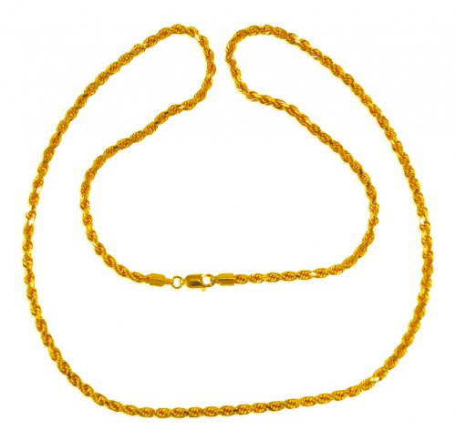 22kt Gold Rope Chain 24inch 