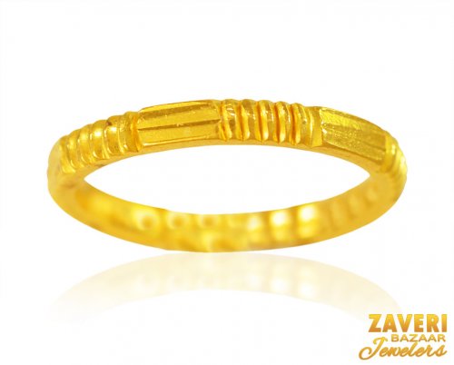 22K Gold Deep Carved Band (Ring) 