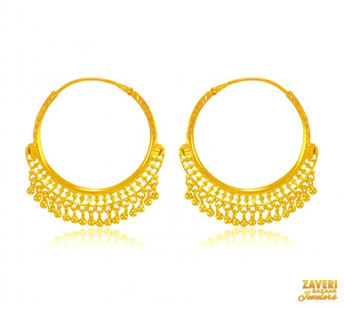 22 Kt Gold Bali Earrings 