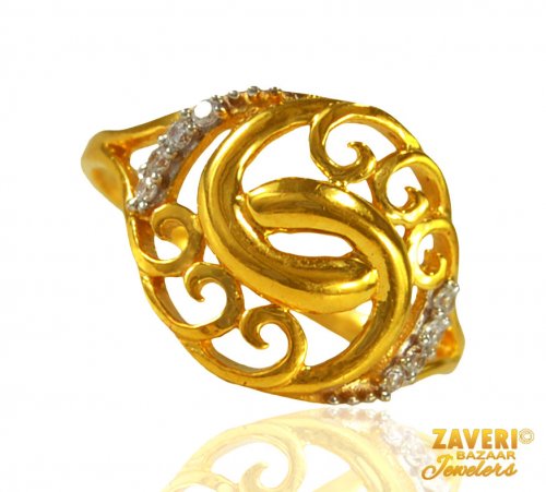 22 kt Gold Cubic Zircon Ring 