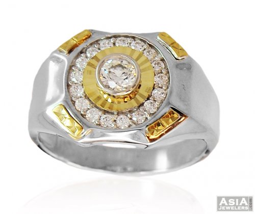 18K Two Tone Men Ring 