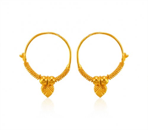 22Kt Gold Kids Hoops Earring - AjEr64833 - 22 Karat gold hoop earrings ...
