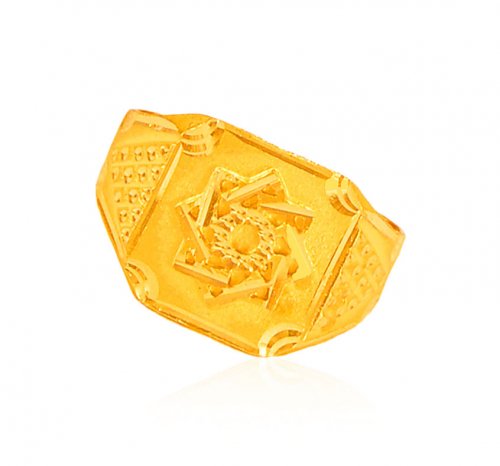 22KT Gold Mens Fancy Ring 