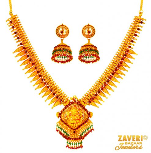 Gold Temple Jewelry Necklace Set 