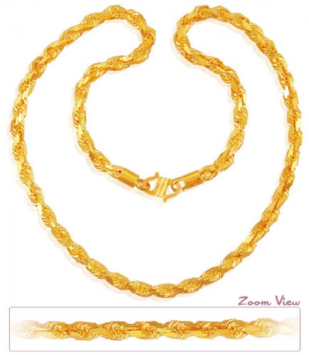 22k Gold Rope Chain (22In) 