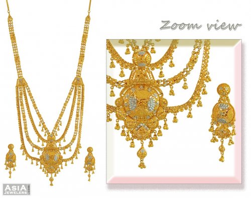 Gold Long Necklace Set 