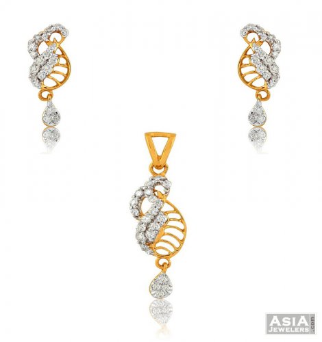 fancy diamond pendant set