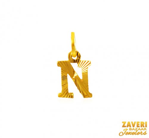 22Kt Gold Initial Pendant (N) 