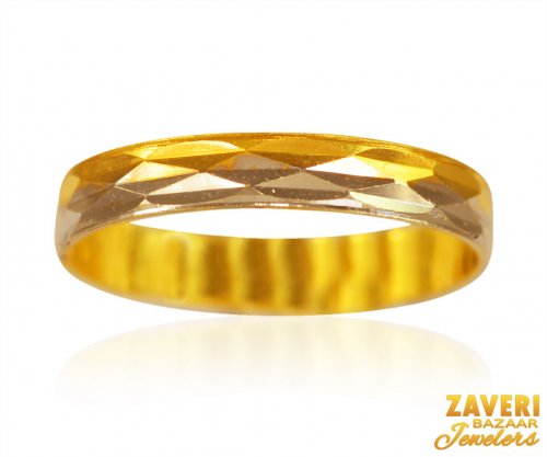22K Gold Two Tone Band (Ring) 