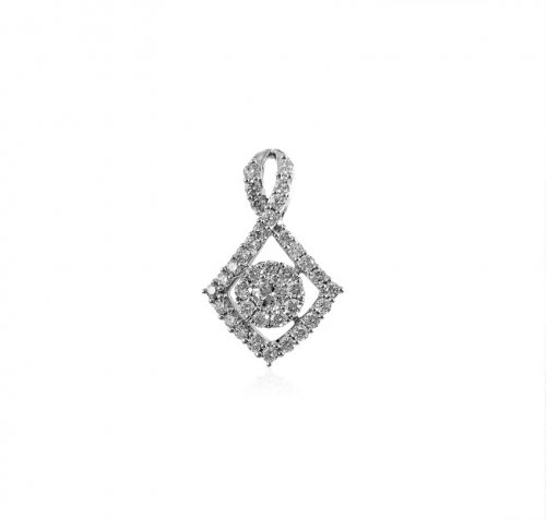 18K White Gold Diamond Pendant 