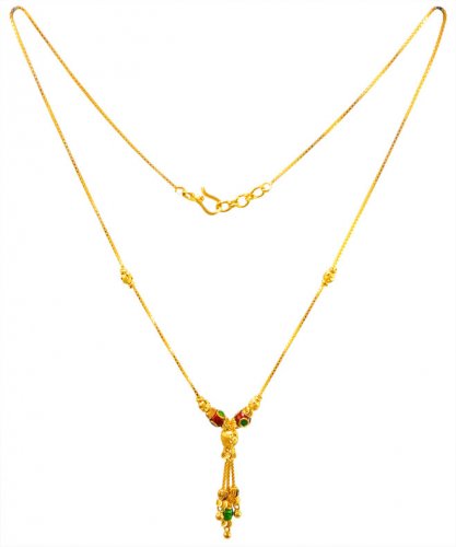 22K Gold Meena Chain for ladies 