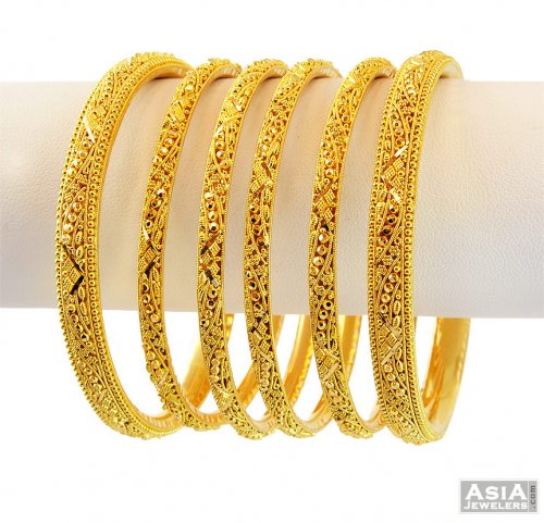 22K Indian Gold Bangles Set 