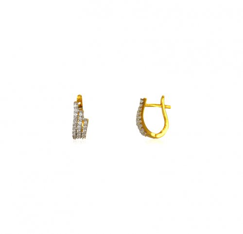 Gold CZ Clip On Earrings  