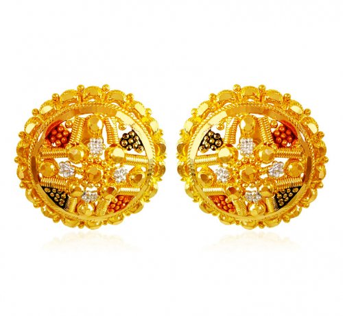 22Kt Gold Tri color Earring 