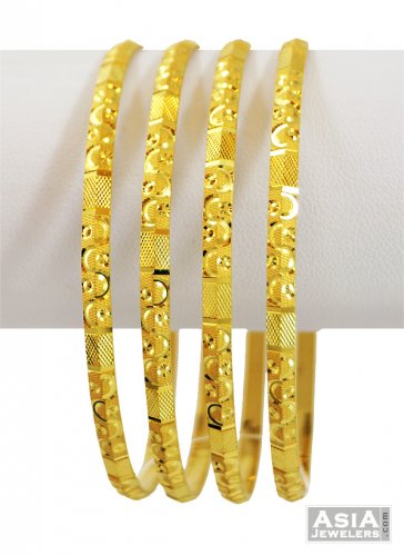 Gold Laser Machine Bangles 22k  